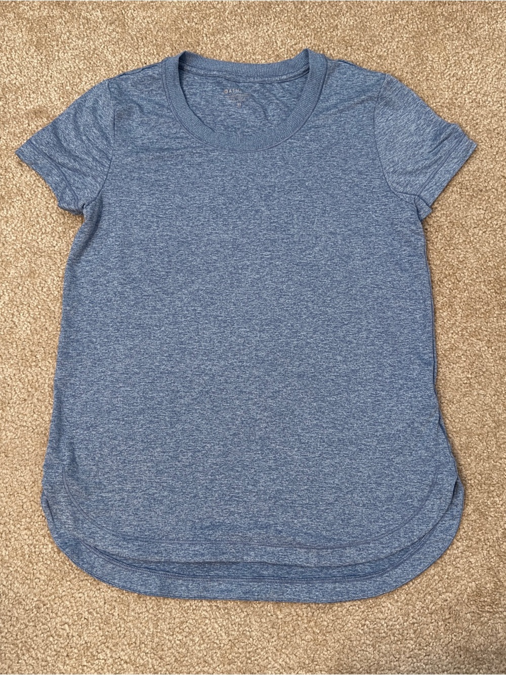 Athleta Heathered Blue Short Sleeve Scoop-Hem Tee